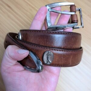 Imported Italian Leather Golf Golfer Belt Size 30" Brown PGA LIV